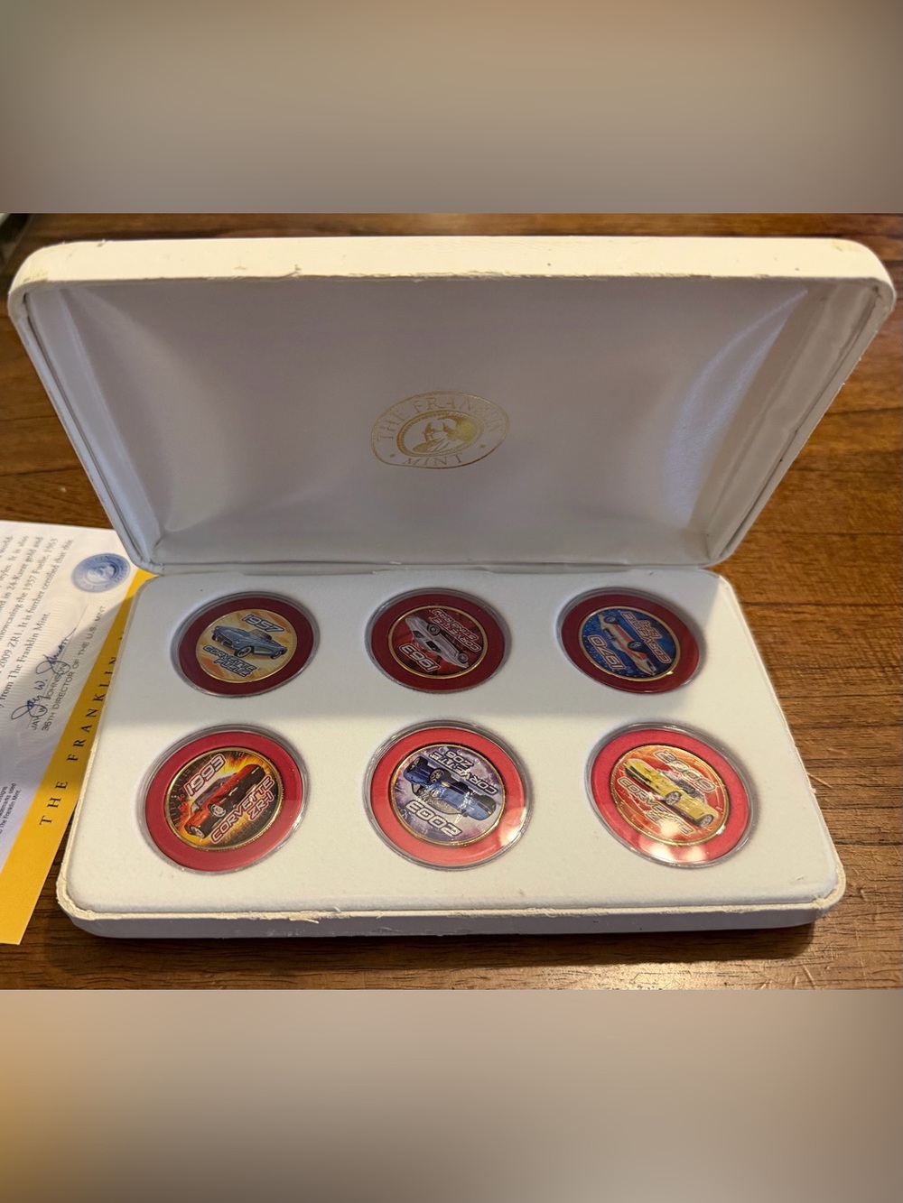 Franklin Mint The Official History of Corvette® Half Dollar Colorized Coins set